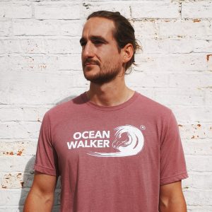 Ocean Walker 'Never Give Up' Tee in MAUVE size XL only